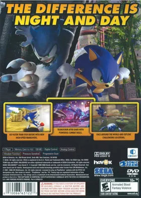 Sonic Unleashed box cover back